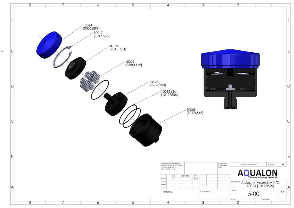 Actuator cylinder, Pneumatic valve N/C, 10176543 view 2