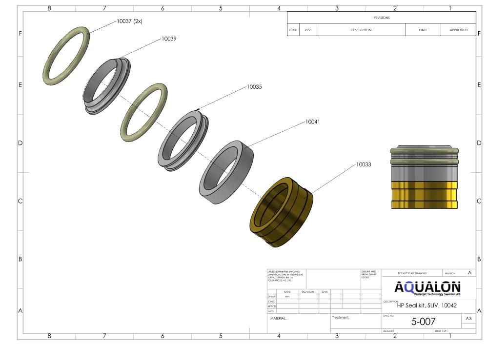 HP Seal kit SLIV, 05112487,05123385 view 2