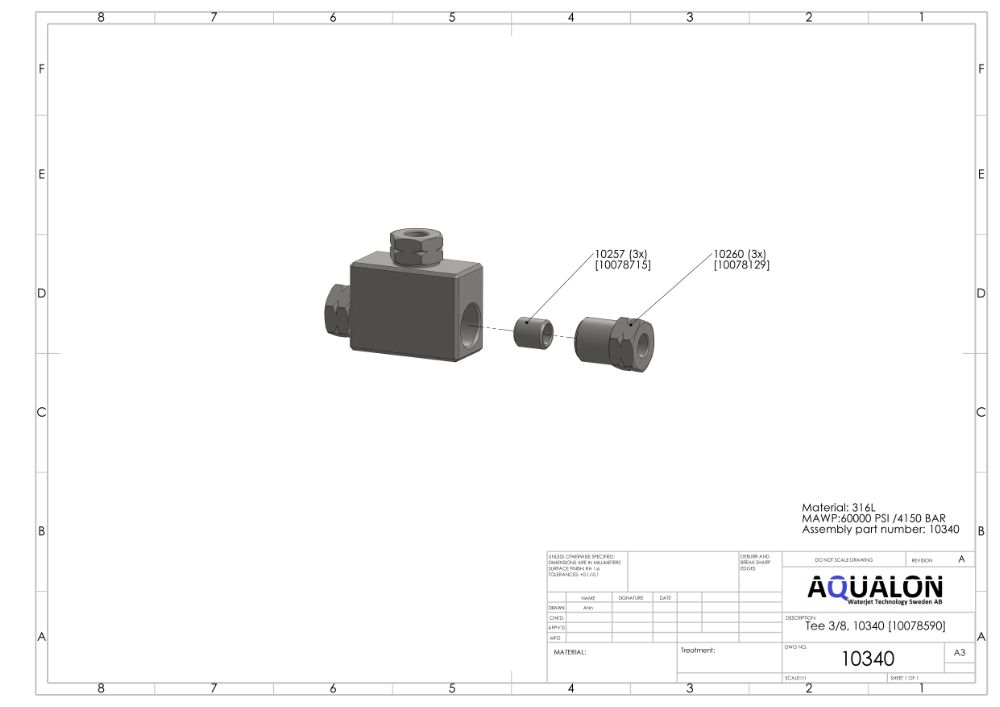 Tee Coupling 3/8", 10078590 view 2