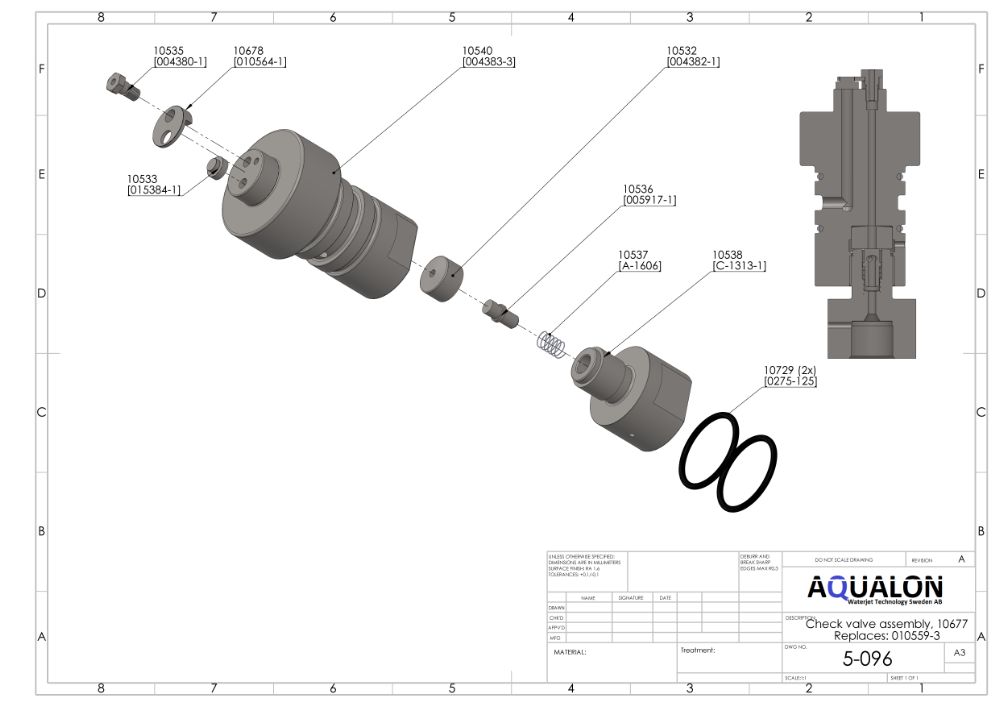 Check valve retaining screw, 004380-1 view 2