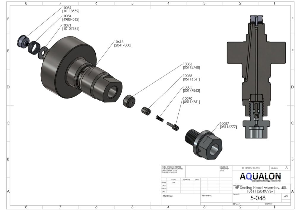 HP Sealing head Assembly, 40i, 20417081