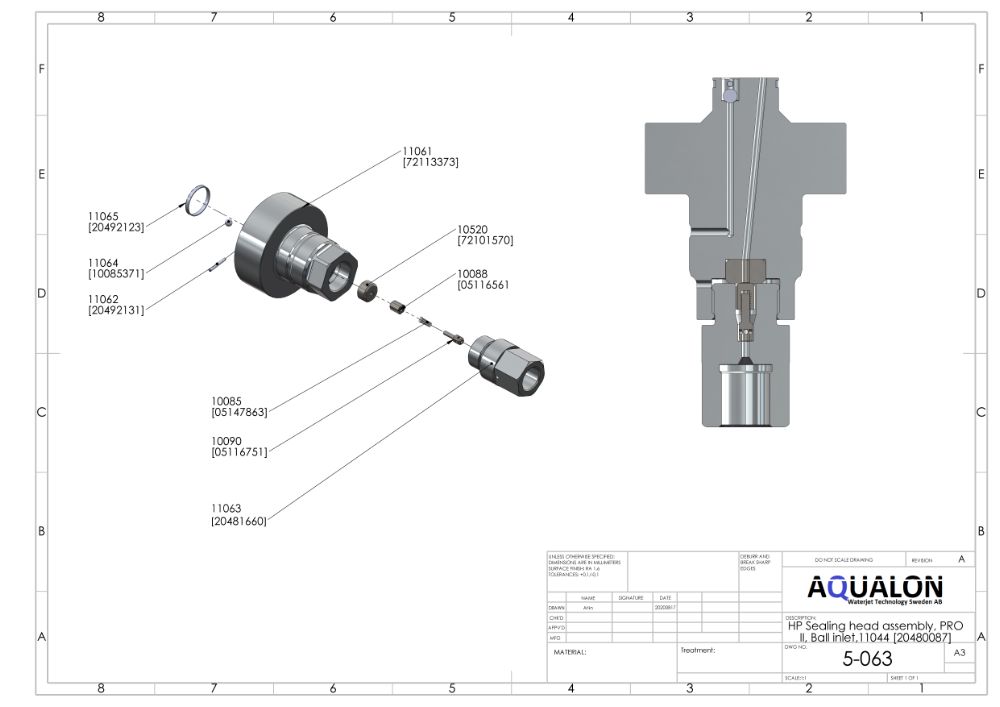 Check valve body, PRO II, Ball inlet, 72113373 view 2
