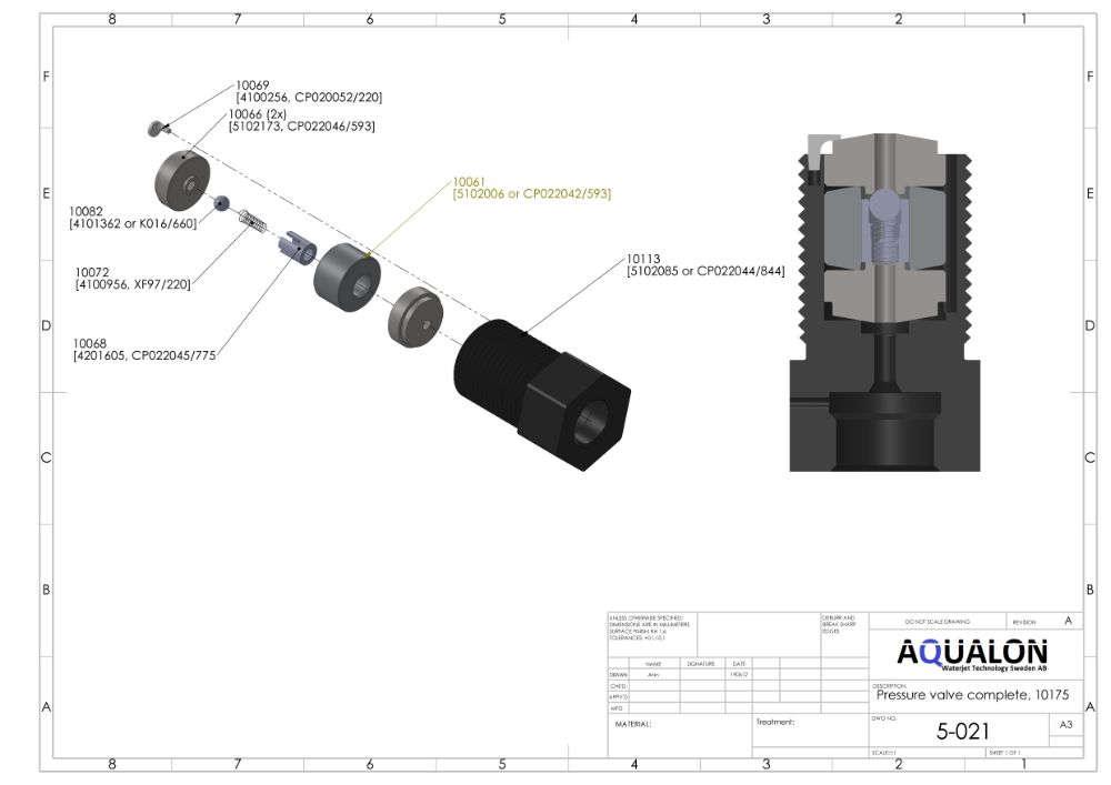 HT022 style Intensifier, Bronze service kit view 5